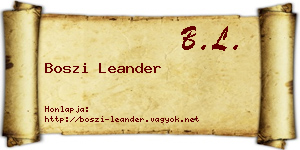 Boszi Leander névjegykártya